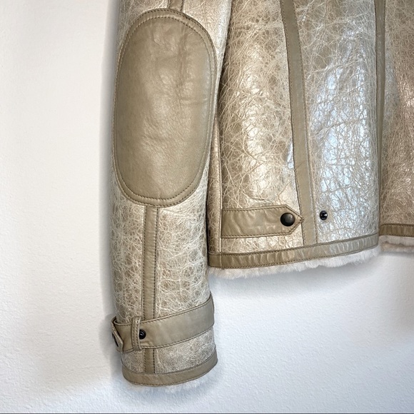 John Varvatos Shearling Aviator Jacket sz 40 - XS - Picture 5 of 10